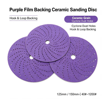 Disque abrasif en céramique violette de 6 pouces à fixation auto-agrippante P40-2500 pour le polissage de métaux, plastiques, bois et plaques de plâtre – Vente directe usine