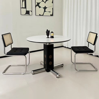 Alter chinesischer Stil Sinter stein Esstisch Designer Kleine Wohnung Kreativer Edelstahl Runder Esstisch SK745