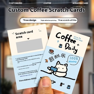 กา<span class=keywords><strong>ร</strong></span>์ดแบบมีรอยข่วนลายการ์ตูนแบบส<span class=keywords><strong>ร</strong></span>้างส<span class=keywords><strong>ร</strong></span><span class=keywords><strong>ร</strong></span>ค์<span class=keywords><strong>ร</strong></span>หัสสองมิติสำหรับ<span class=keywords><strong>ร</strong></span>้านกาแฟชานมเขียนด้วยลายมือ - Product Image 2