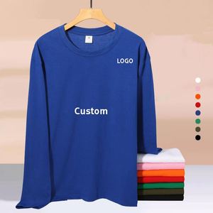 เสื้อยืดแขนยาวผู้ชาย คอวี ทรงโอเวอร์ไซส์ ผ้าโพลีเอสเตอร์ผสมคอตตอน สีพื้นเรียบ  ระบายอากาศได้ดี  รับสกรีนโลโก้ตามแบบ - Product Image 1