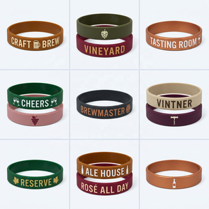 Bracelet en caoutchouc personnalisé avec logo de marque pour brasserie et vinicole, écologique, en gros, pour salle de dégustation, boutique de cadeaux, souvenir, en promotion - Product Image 1