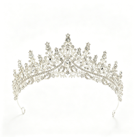 Magnifique Couronne de Princesse Vintage Multicolore en Strass, Diadème Royal Argenté pour Mariage, Bijou de Cheveux pour Mariée et Bal de Promo