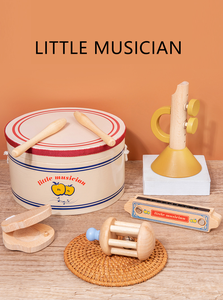Éducation précoce en bois <span class=keywords><strong>petit</strong></span> musicien Orff tambour <span class=keywords><strong>Harmonica</strong></span> Casteboard sensoriel enfants ensemble d'instruments de musique jouets éducatifs - Product Image 6