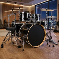 Hot Selling Durable 5-Drum 4-Cymbal Percussion Instruments Full Kit with Professional Hardware for Large Scale Rehearsal Rooms
