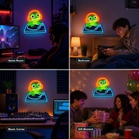 Enseigne néon DJ grenouille, enseignes néon musicales, enseigne lumineuse LED mignonne pour chambre à coucher, salle de jeux