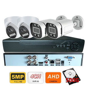 ระบบกล้องวงจรปิดรักษาความปลอดภัย 4CH 5MP AHD พร้อมชุด XVR  ฮาร์ดดิสก์ 500GB  ระบบมองเห็นกลางคืนแบบสีเต็มรูปแบบ  เซ็นเซอร์ CMOS  ชุด DVR สำหรับระบบเฝ้าระวัง - Product Image 1