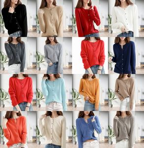 Suéter Cárdigan Elegante para Mujer, Manga Larga, Color Sólido, Cuello Redondo con Botones, a la Moda - Product Image 2