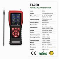 Detektor Gas Multi Portabel EA700, Tipe Hisap Pompa, CO2, NH3, CO, O2, H2S, Detektor Gas Mudah Terbakar