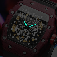 Binbond J7751 7751 jam tangan mekanis kasual pria, jam tangan bisnis tali silikon kualitas tinggi tahan air dengan tampilan tanggal untuk pria