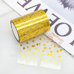 <span class=keywords><strong>เทป</strong></span>กาวฟอยล์ใสแบบสั่งทำสำหรับจดบันทึกเทป PET โปร่งใสมันวาวพร้อมแผ่นฟอยล์สีทองสำหรับ<span class=keywords><strong>ตกแต่ง</strong></span>ตามแผน - Product Image 3