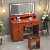 Prix de gros : Ensemble coiffeuse avec miroir LED tactile et plateau en MDF de 80 cm, certifié CE, pour chambre à coucher