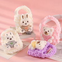 Sacs miniatures en tricot faits à la main, mignons et moelleux, design de dessin animé, décoration animale 3D, pour enfants, rangement de collations, utilisation en voyage, cadeaux de vacances