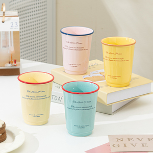 แก้วน้ำวินเทจทรงสูง ขนาด 360 มล. 12 ออนซ์ แก้วกาแฟ แก้วน้ำผลไม้ แก้วเซรามิกน่ารัก - Product Image 2