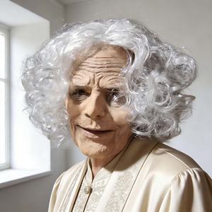 Maschera in lattice realistica da donna anziana con rughe dettagliate, texture della pelle autentica, tema divertente e scherzoso, a copertura totale del viso per oggetti di scena di Halloween - Product Image 3