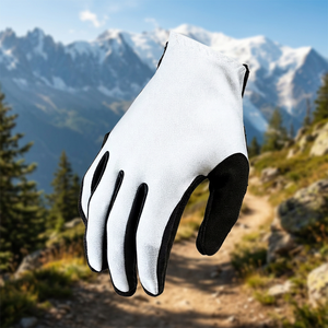 Gants de moto unisexes en cuir de chèvre, à doigts complets, respirants, pour l'été, demi-gants antichoc, pour le cyclisme en extérieur, compatibles écran tactile - Product Image 5