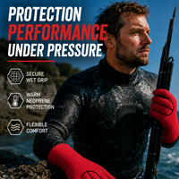 Gants de plongée en néoprène rouge imperméables pour commandes en gros – Haute élasticité et chaleur pour les clubs de surf et de plongée