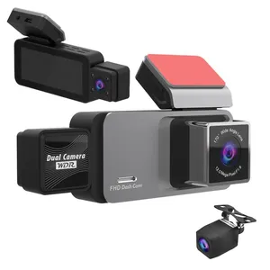 2024 3 Channel Dash Cam WiFi Front Inside Rear Camera Three Way WiFi GPS Car DVR Drive Video Recorder Night Vision Black Box