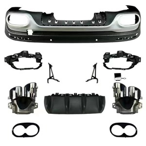 Bodykit per <span class=keywords><strong>Mercedes</strong></span> Benz X247 <span class=keywords><strong>GLB</strong></span> modifica AMG G35 G45 paraurti anteriore diffusore posteriore punte di scarico nero e argento - Product Image 3