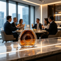 Bouteilles en verre de vodka de haute qualité JingAn D-080 750 ml, logo personnalisé, impression à l'écran, décalcomanie givrée, estampage à chaud, électrodéposition
