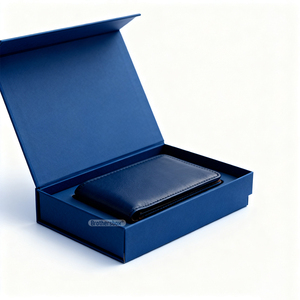 High-Quality Luxury Leather Wallet <b>Paper</b> Gift Box Custom Packaging Magnetic Box With Foam Insert - Product Image 3
