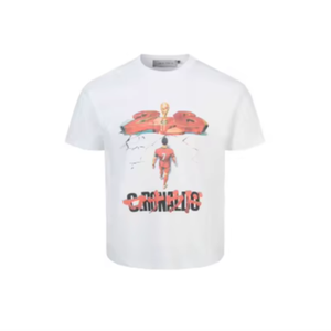 American-style Printed Crew Neck Short Sleeve <strong>T</strong>-<strong>shirt</strong> with <strong>CR7</strong> Championship Trophy Pattern, Breathable - Product Image 1