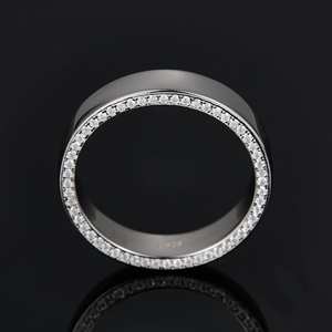 Factory Custom 925 Silver <strong>Moissanite</strong> <strong>Men</strong> <strong>Ring</strong> Round Cut Paved Full Iced Out Hip Hop Finger <strong>Ring</strong> for Engagement or Fashion Wear - Product Image 4