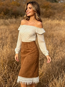 Jupe crayon midi ajustée SWEET BABE avec franges, couleur unie, pour femme, idéale pour le quotidien, le bureau, les rendez-vous et les événements. - Product Image 2