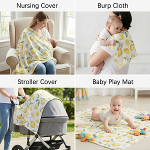 Couverture d'emmaillotage en mousseline 200TC en coton biologique 100% tricoté, doux et respirant, <span class=keywords><strong>à</strong></span> imprimé animal, pour bébé, personnalisable OEM - Product Image 4