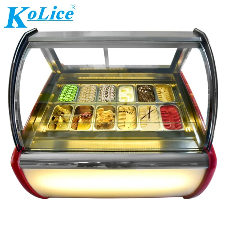 Commercial use 12 Pans freezer refrigerator hard ice cream/popsicle display showcase/gelato ice cream display freeze