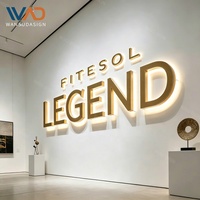 Letras de Canal Metálicas con Retroiluminación LED 3D en Acero Inoxidable para Logotipos Empresariales, Señalización Interior de Hoteles y Resorts de Alta Gama, Personalizadas con Efecto Halo