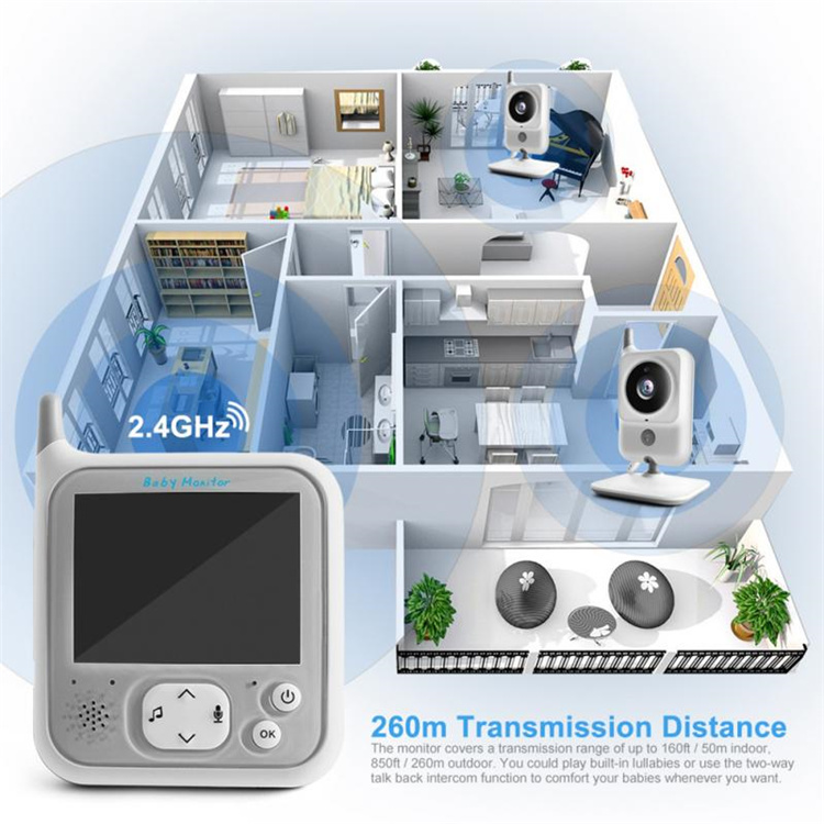 3.2 Inch LCD Wireless Babysitter Two Way Audio Night light Temperature Pet Baby Camera Nanny Music VB607 Video Baby Monitors