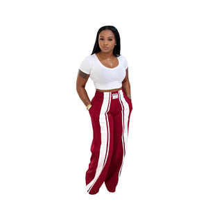 CN793 Nuovi <span class=keywords><strong>Pantaloni</strong></span> Sportivi Casual Versatili a Tubo Dritto <span class=keywords><strong>con</strong></span> Contrasto, Stile Europeo e Americano, <span class=keywords><strong>Estivi</strong></span>, a <span class=keywords><strong>Vita</strong></span> Media - Product Image 2