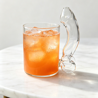 Tasse en verre personnalisée avec poignée originale, en verre borosilicate transparent de haute qualité, pour boissons, usage domestique quotidien