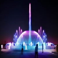 Fontaine musicale dansante pour jardin, lac ou piscine avec spectacle de lumière LED colorée et pompe à eau durable pour la décoration paysagère extérieure