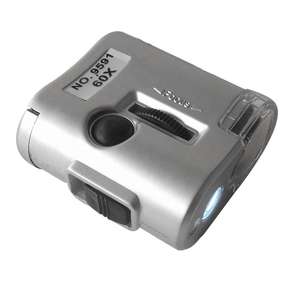 ミニポケット照明付き 60X 拡大鏡 UV ライト顕微鏡ポータブルハンドヘルド高精細ルーペ拡大鏡 - Product Image 2