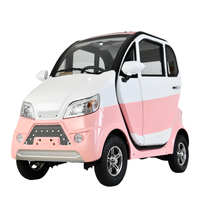 Nouveau scooter électrique LEO à quatre roues, mini véhicule électrique fermé avec 3 sièges, lumières LED, autonomie jusqu'à 100 km, pour personnes âgées