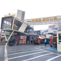 Edificio de Contenedores Modular de Dos Pisos Personalizado, Complejo de Tiendas en Contenedores, Centro Comercial en Contenedores para Restaurantes y Comercios Minoristas