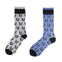 Chaussettes tendance pour hommes, colorées, avec motif de chien de dessin animé, chaussettes originales en coton de haute qualité, chaussettes funky pour hommes