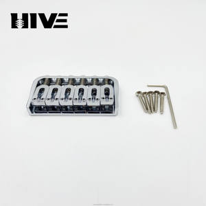 กีตาร์ไฟฟ้า 6 สายพร้อมสะพานสายรูปตัวยูแบบพับได้และแผ่นสายบางอยู่ด้านล่าง อุปกรณ์เสริม สี<span class=keywords><strong>ทอง</strong></span> สีเงิน สีดำ - Product Image 3