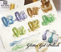 ICE NOVA Glitter Gel Polonais Diamant Shimmer Avec De Nouvelles Couleurs Brillantes pour l'Art En Gros Marque Privée Avec Logo Personnalisé Aimant En Résine