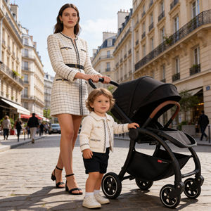 Poussette bébé pliable de luxe en alliage d'aluminium avec jouet poupée bébé, design léger et compact pour les enfants de <span class=keywords><strong>3</strong></span> ans et plus - Product Image 1