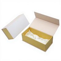 Boîte cadeau personnalisée pour bandeau en soie, en carton rigide ivoire, avec doublure en satin et logo doré, pour cosmétiques, du Vietnam