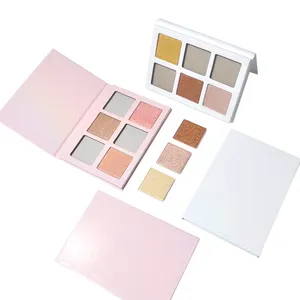 Face Shimmer Illuminator Pressed Powder Custom Highlighter Palette Waterproof High Pigment Makeup Highlighter Bronzer