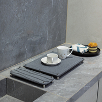 Étagère de rangement personnalisable en terre de diatomée écologique avec tapis et coussinets antidérapants pour comptoir de salle de bain (séchage rapide)