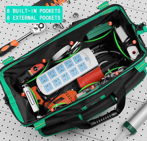 Sac à outils professionnel pour artisans en PVC imperméable et résistant, base en caoutchouc moulé rigide, ceinture d'électricien, ensembles de sacs à outils, kits - Product Image 2