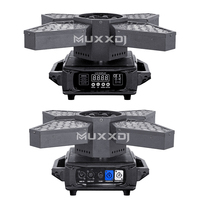 Lampu Retro Berputar Daun Maple LED Muxxdj 4*60w, Lampu Stroboskopik Mata Lebah Empat Daun, Lampu Bar Berwarna untuk Pesta