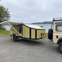 ONLYWE Import Camp Rv 12 14 16 17ft Grande caravane tout-terrain avec extension coulissante et toit relevable pour le camping hors réseau