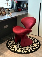 Fauteuil d'appoint unique en velours en forme de Ginkgo, design minimaliste, pour salon, hôtel, villa