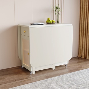 Meubles japonais économiseurs d'espace pour petites pièces, table à manger multifonctionnelle avec armoires, table à manger pliante et 4 chaises - Product Image 3