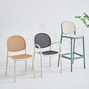 Modern Simple Design Light Luxury Outdoor Home Balcony Rattan Woven Plastic Leisure Bar <b>Chair</b> Stools - Product Image 2